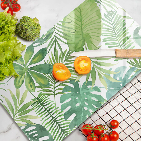 Protetor de bancada Folhas boho em aquarela