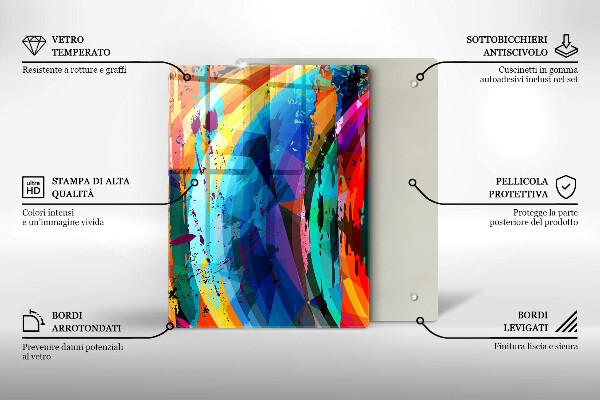 Protetor de placa de indução Manchas de tinta coloridas