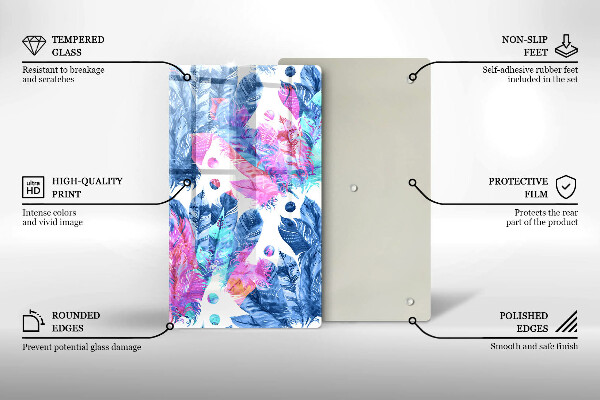 Protetor de bancada Ilustração de pena boho