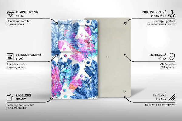 Protetor de bancada Ilustração de pena boho