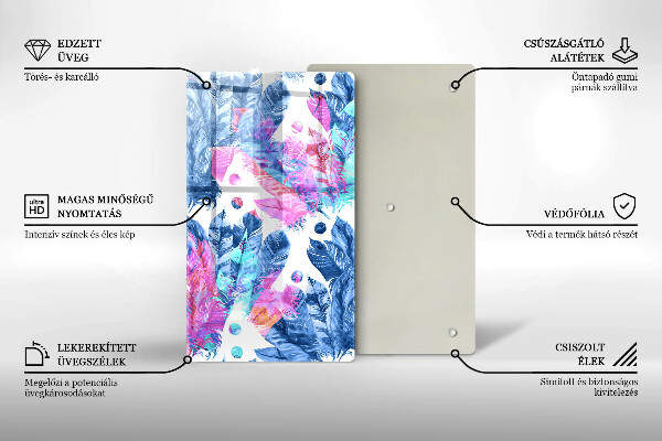 Protetor de bancada Ilustração de pena boho