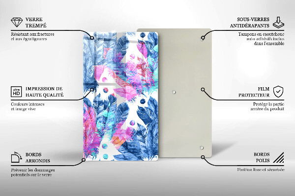 Protetor de bancada Ilustração de pena boho