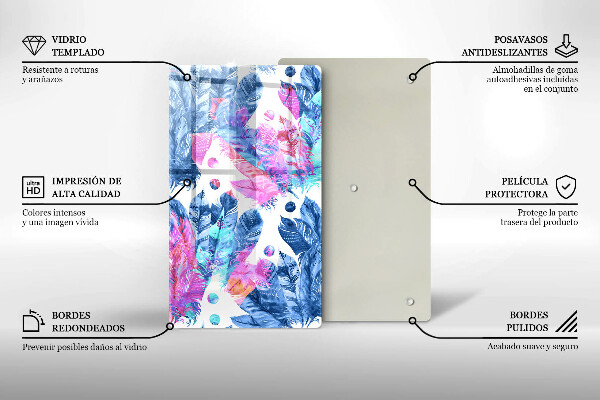 Protetor de bancada Ilustração de pena boho