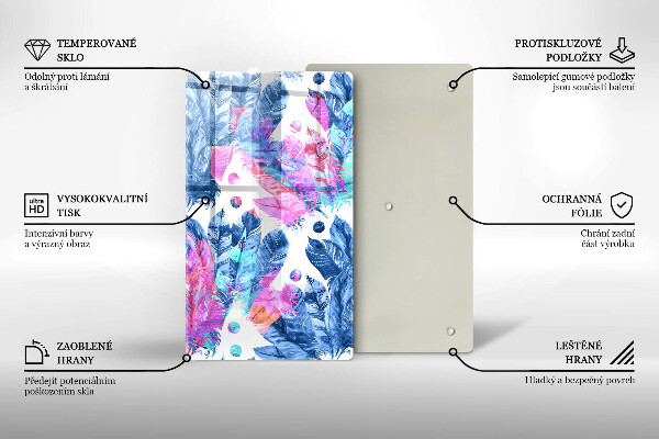 Protetor de bancada Ilustração de pena boho