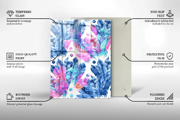 Protetor de bancada Ilustração de pena boho