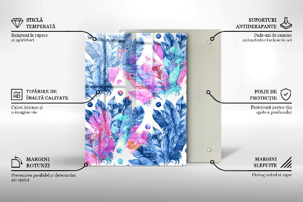 Protetor de bancada Ilustração de pena boho