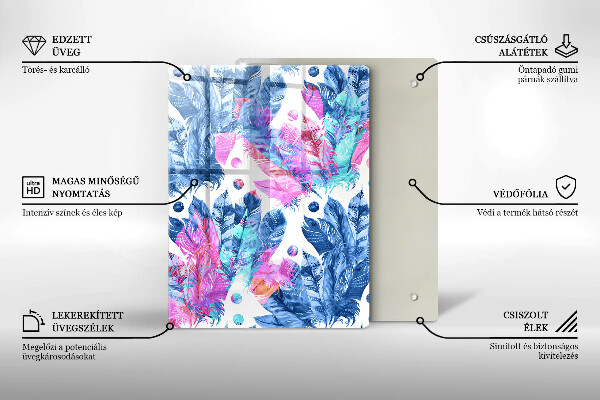 Protetor de bancada Ilustração de pena boho