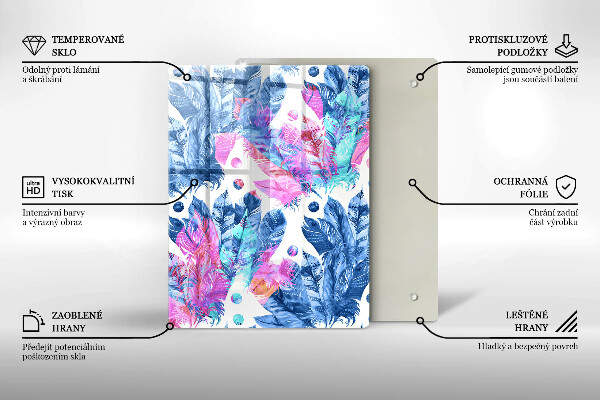 Protetor de bancada Ilustração de pena boho