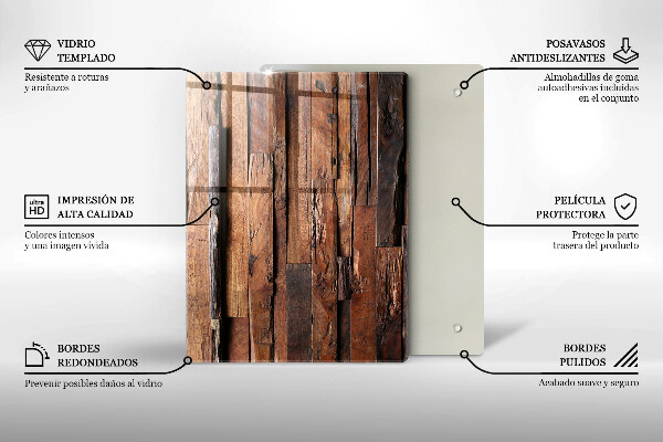 Protetor de placa de indução Tábuas de madeira decorativas