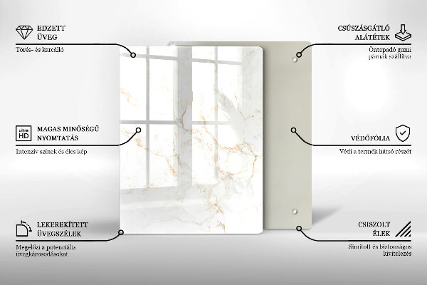 Protetor de bancada Pedra de mármore elegante