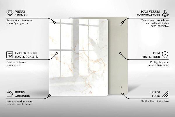 Protetor de bancada Pedra de mármore elegante