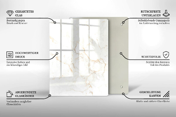 Protetor de bancada Pedra de mármore elegante