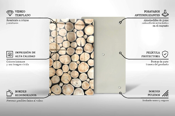 Proteção para placa de indução Troncos de árvores de madeira