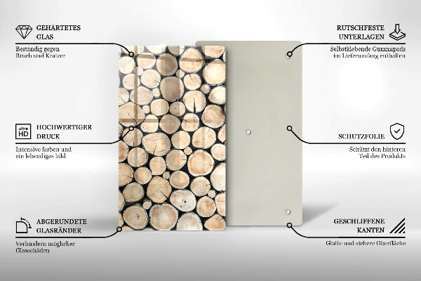 Proteção para placa de indução Troncos de árvores de madeira