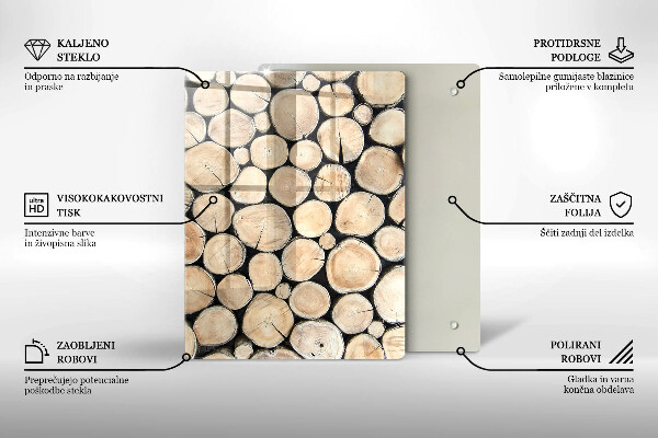 Proteção para placa de indução Troncos de árvores de madeira