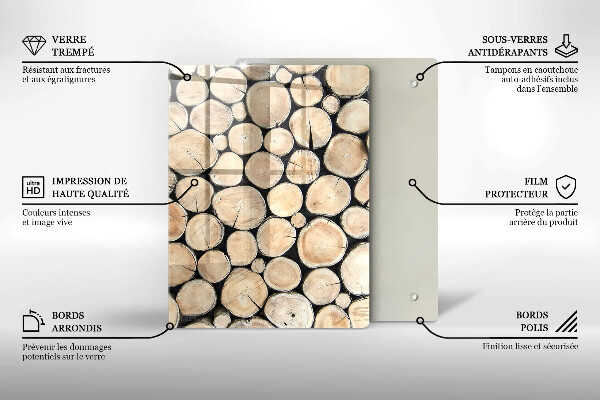 Proteção para placa de indução Troncos de árvores de madeira