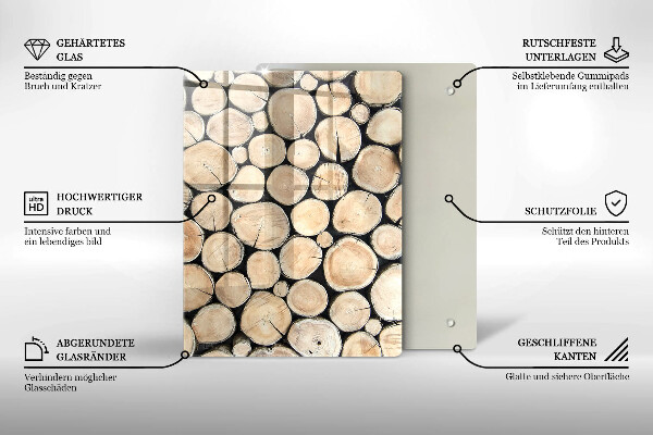 Proteção para placa de indução Troncos de árvores de madeira
