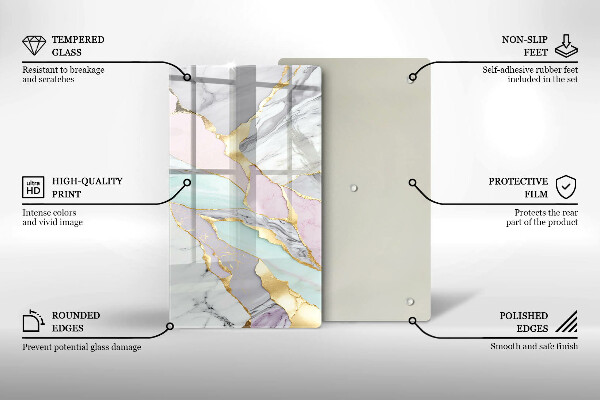 Protetor de bancada Mármore pastel