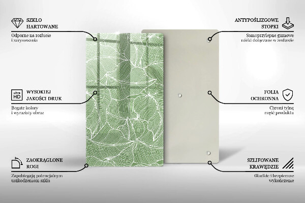 Protetor de placa de indução Folhas lineares