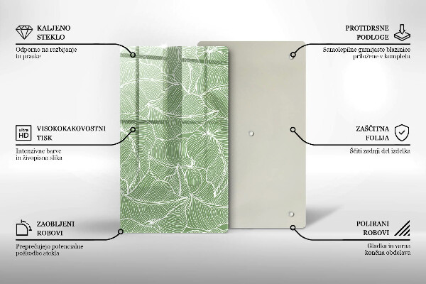 Protetor de placa de indução Folhas lineares