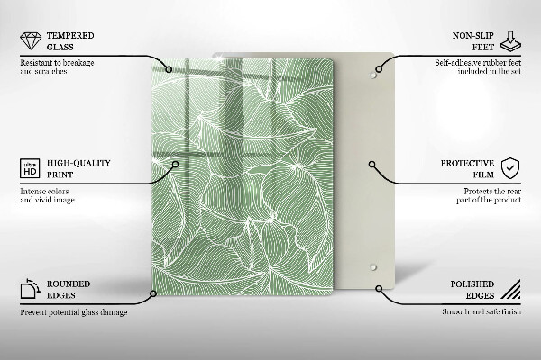 Protetor de placa de indução Folhas lineares