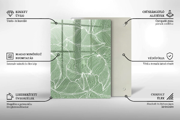 Protetor de placa de indução Folhas lineares