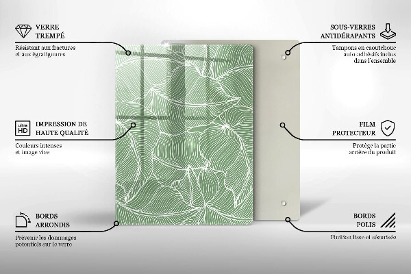 Protetor de placa de indução Folhas lineares