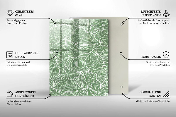 Protetor de placa de indução Folhas lineares