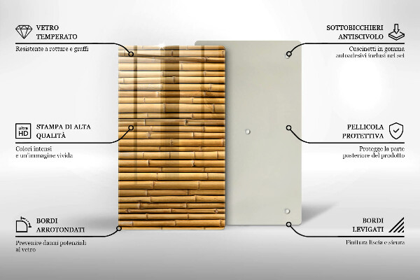 Proteção para placa de indução Bambu boho natural