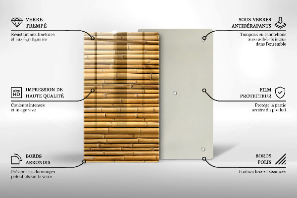 Proteção para placa de indução Bambu boho natural