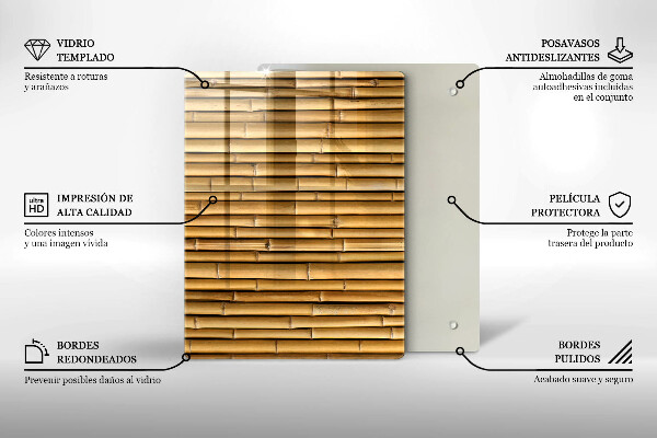 Proteção para placa de indução Bambu boho natural