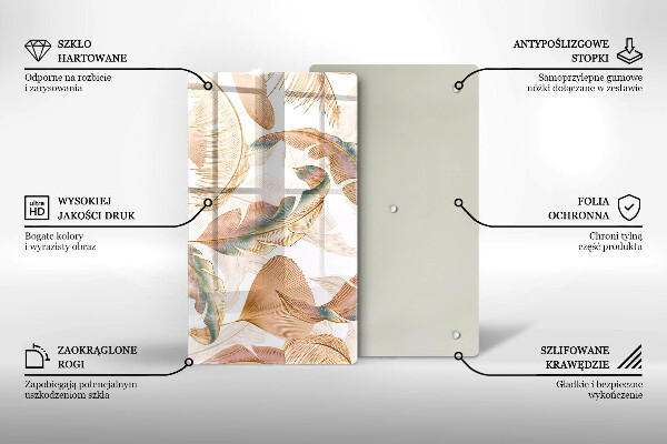 Protetor de placa de indução Penas e folhas Boho