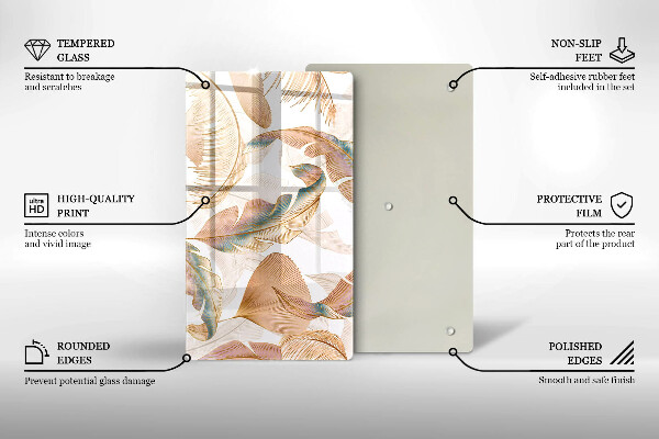 Protetor de placa de indução Penas e folhas Boho