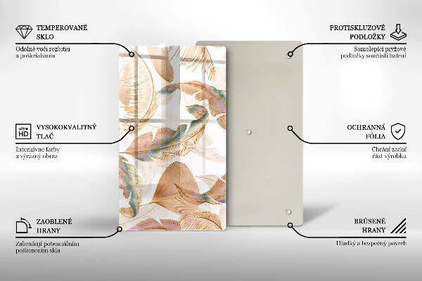 Protetor de placa de indução Penas e folhas Boho