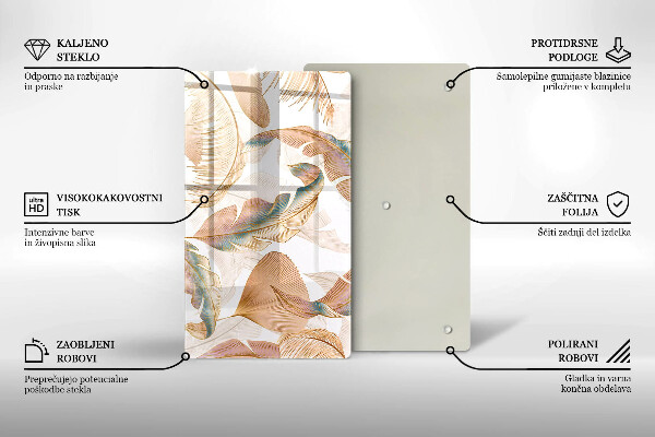 Protetor de placa de indução Penas e folhas Boho