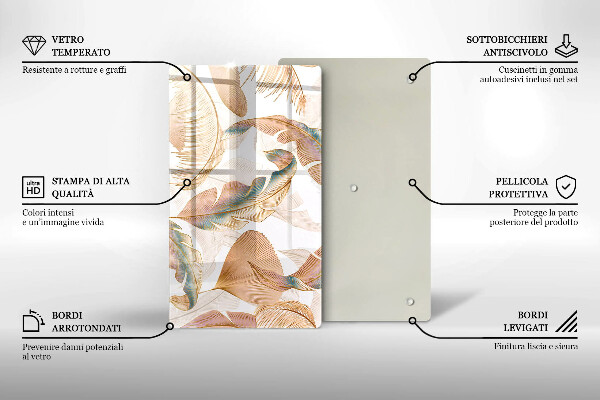 Protetor de placa de indução Penas e folhas Boho