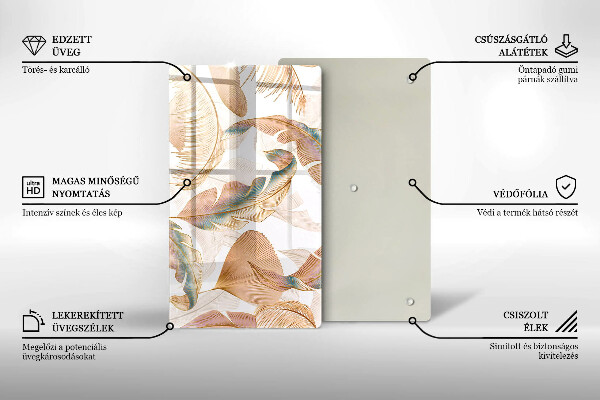 Protetor de placa de indução Penas e folhas Boho