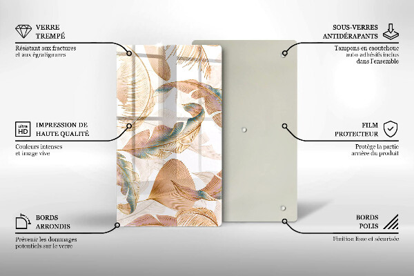 Protetor de placa de indução Penas e folhas Boho