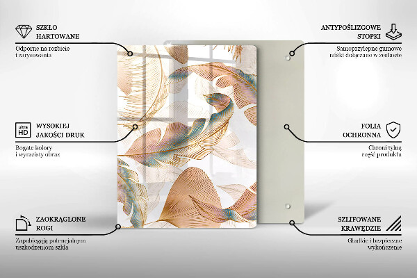 Protetor de placa de indução Penas e folhas Boho