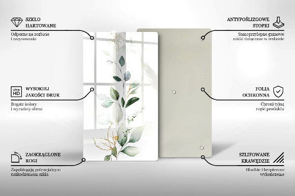 Proteção para placa de indução Folhas de aquarela