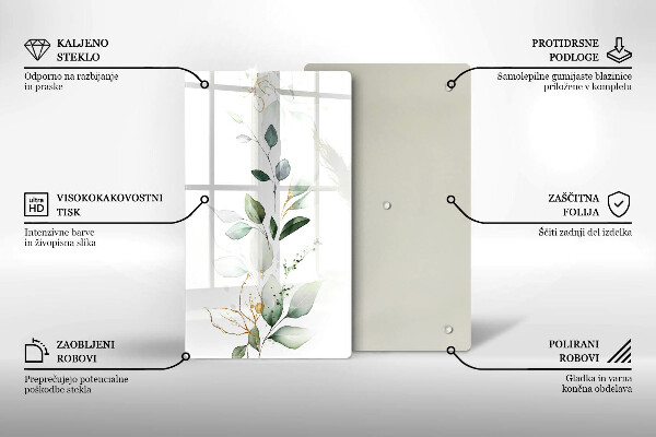 Proteção para placa de indução Folhas de aquarela