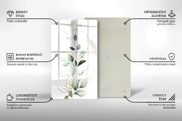 Proteção para placa de indução Folhas de aquarela