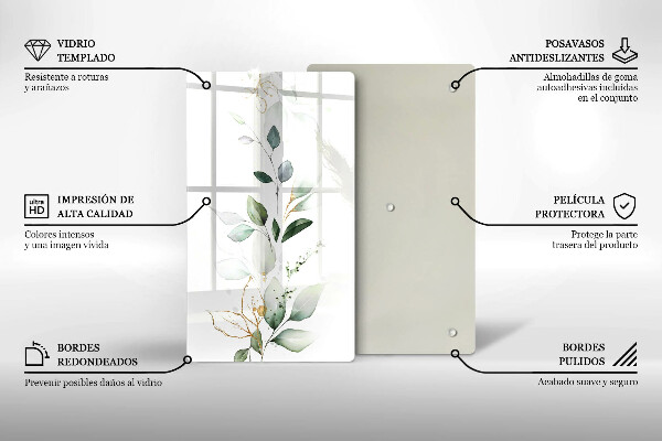 Proteção para placa de indução Folhas de aquarela