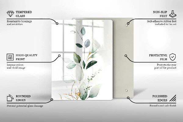 Proteção para placa de indução Folhas de aquarela