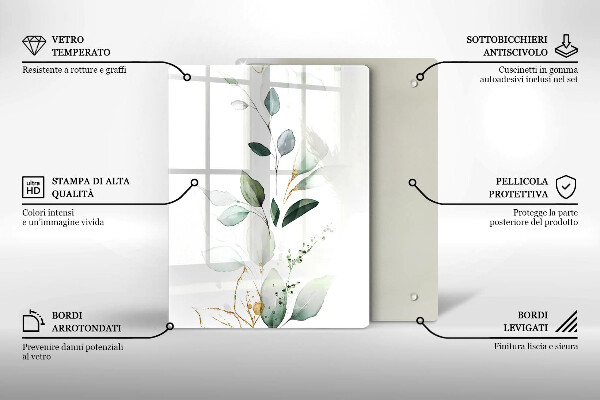 Proteção para placa de indução Folhas de aquarela