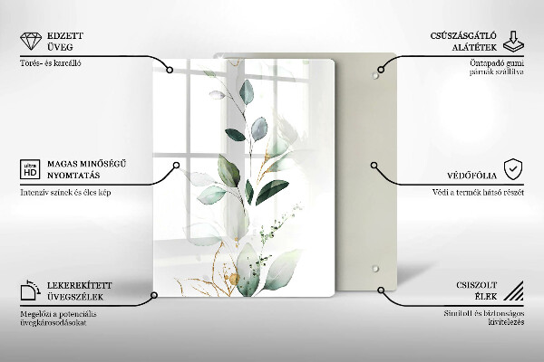 Proteção para placa de indução Folhas de aquarela