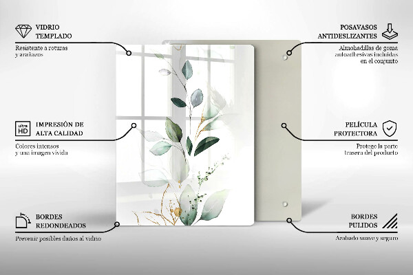 Proteção para placa de indução Folhas de aquarela