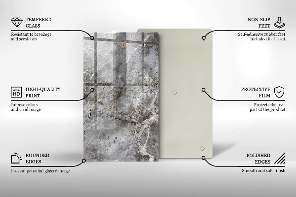 Proteção para placa de indução Textura de pedra