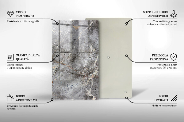 Proteção para placa de indução Textura de pedra