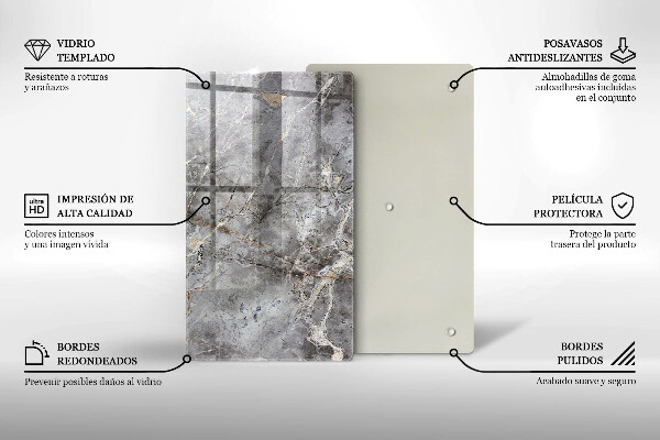 Proteção para placa de indução Textura de pedra